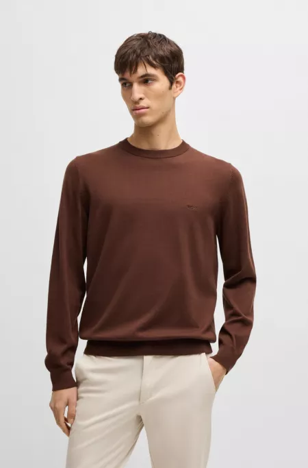 Cotton sweater with embroidered logo