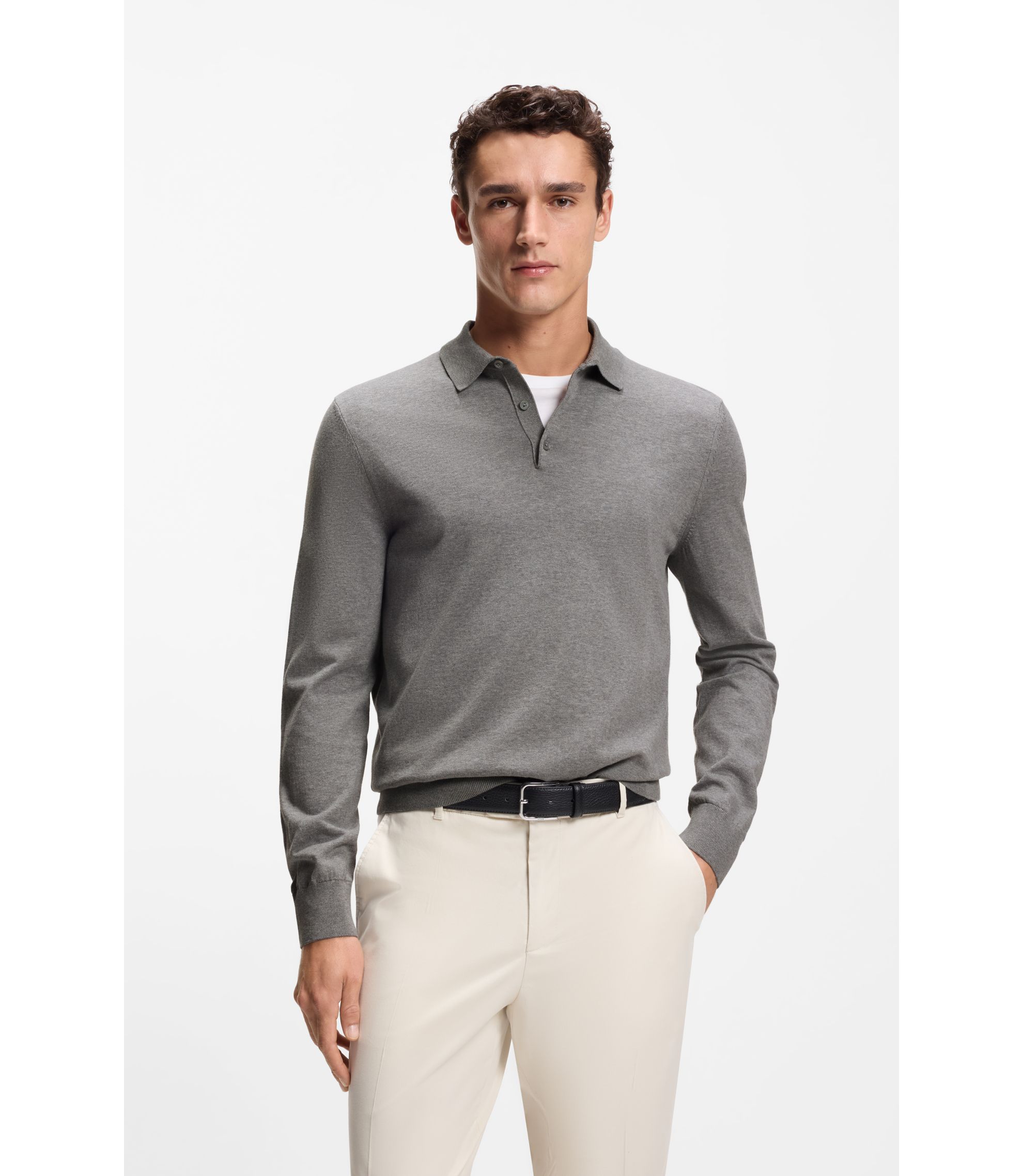 Pullover aus Baumwolle mit Polokragen