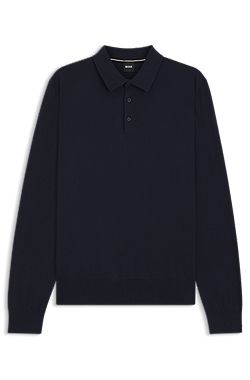 Cotton sweater with polo collar
