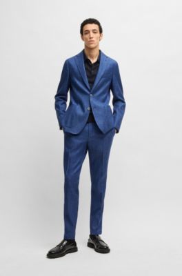 Cotton sweater with polo collar, Dark Blue