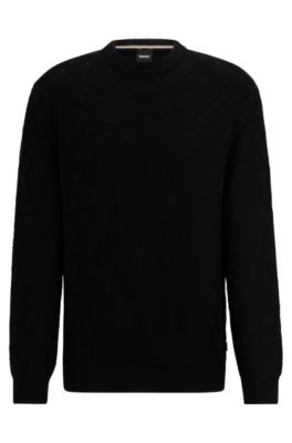 BOSS - Monogram-structured sweater in virgin wool