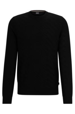 BOSS Graphicjacquard sweater in a virginwool blend