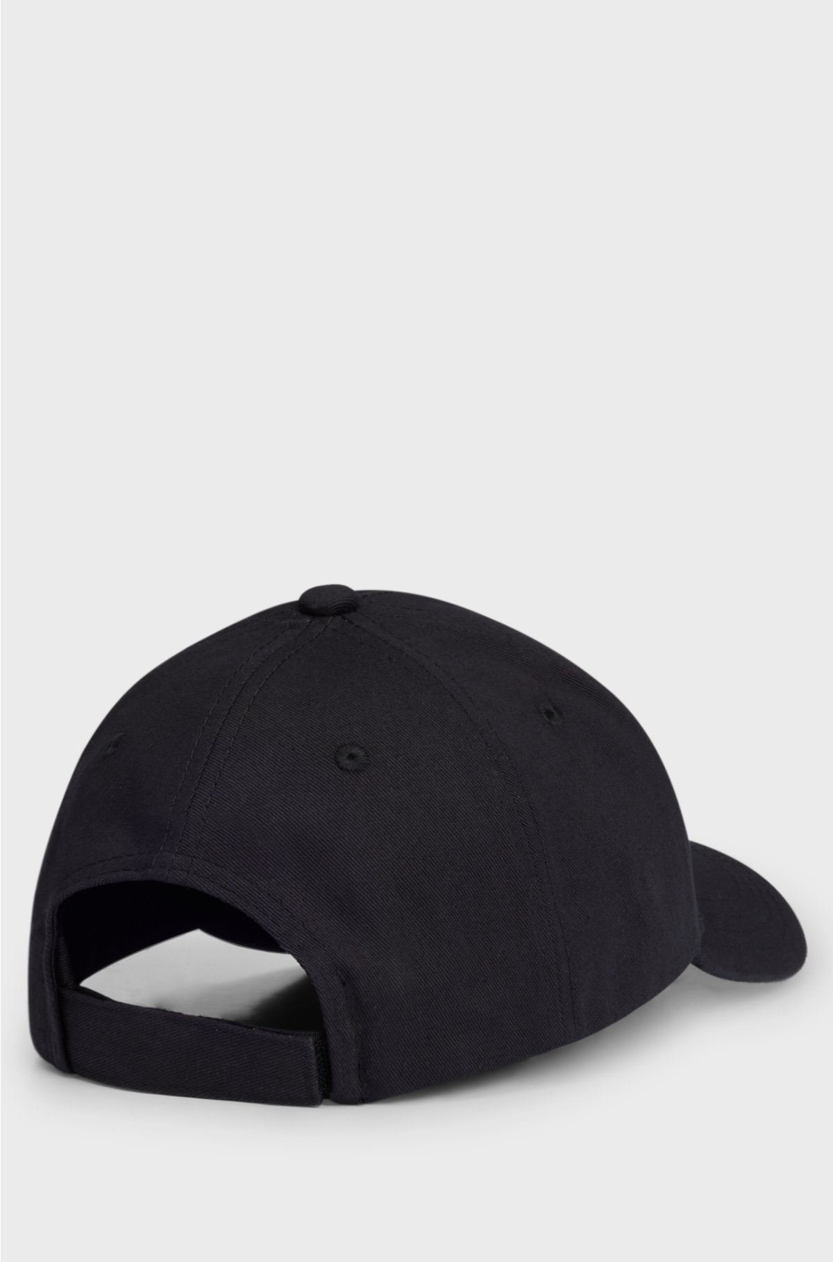 Cotton-twill cap with logo label, Black