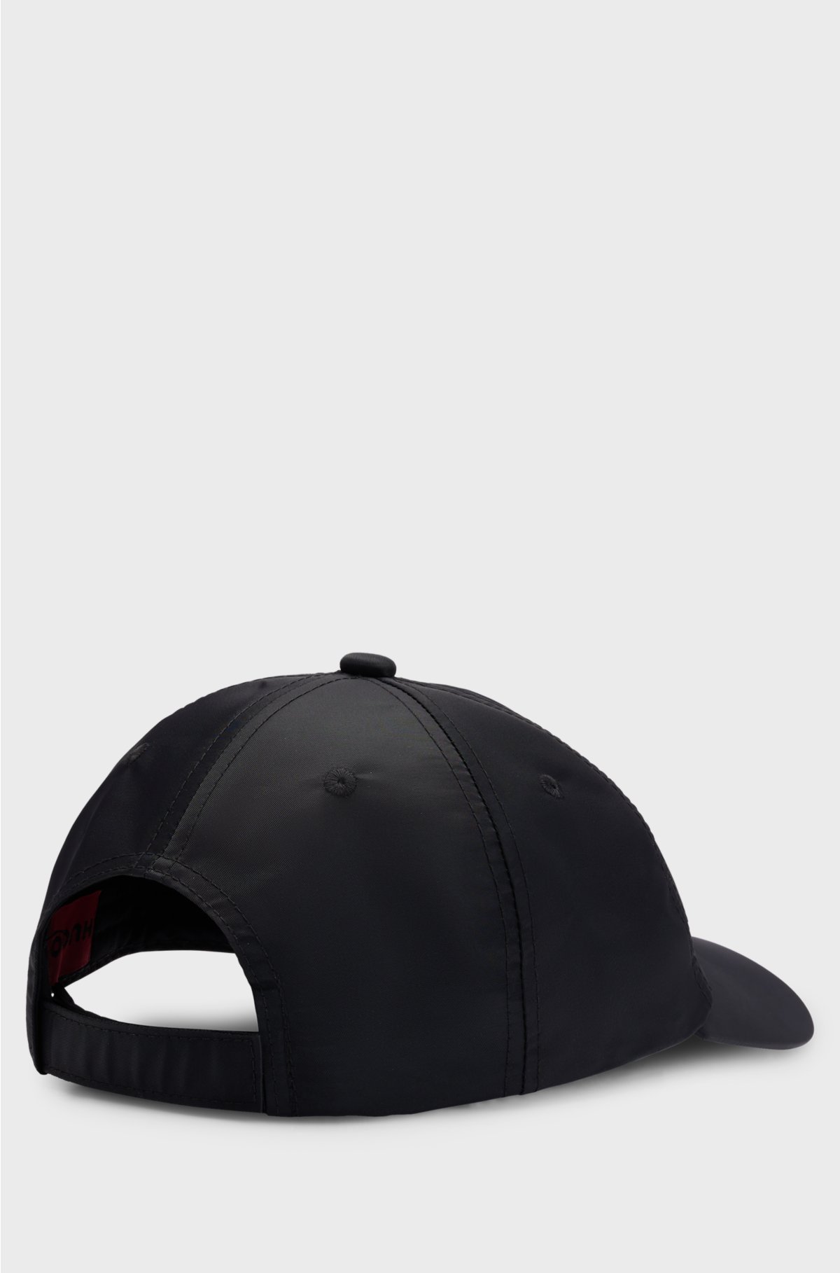 Waterproof cap with metallic stacked logo, Black