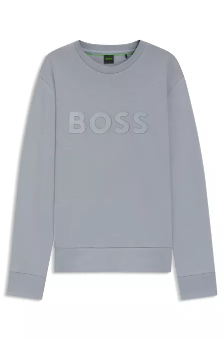 Stretch-cotton sweatshirt with logo