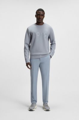 Stretch-cotton sweatshirt with sandwich logo, Grey