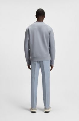 Stretch-cotton sweatshirt with sandwich logo, Grey