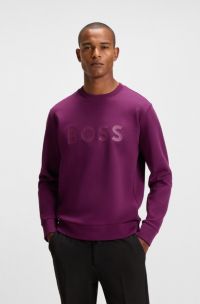 Stretch-cotton sweatshirt with sandwich logo, Dark Red