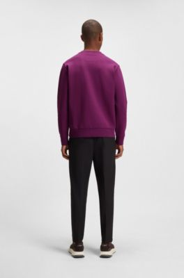 Stretch-cotton sweatshirt with sandwich logo, Dark Red