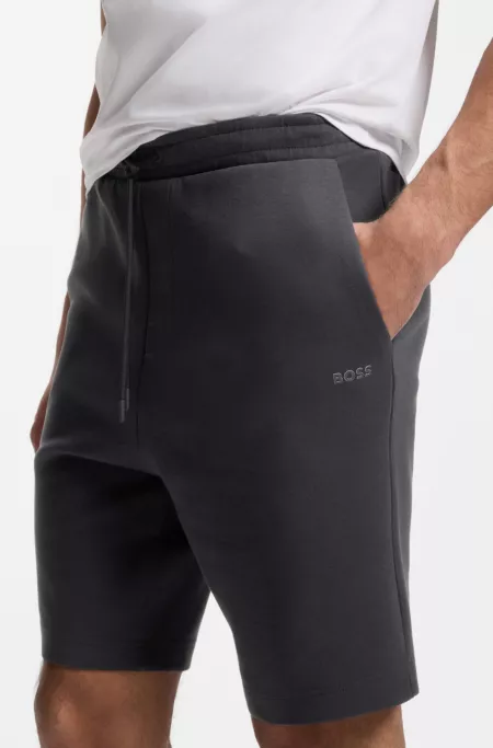 Stretch-cotton regular-fit shorts with sandwich logo