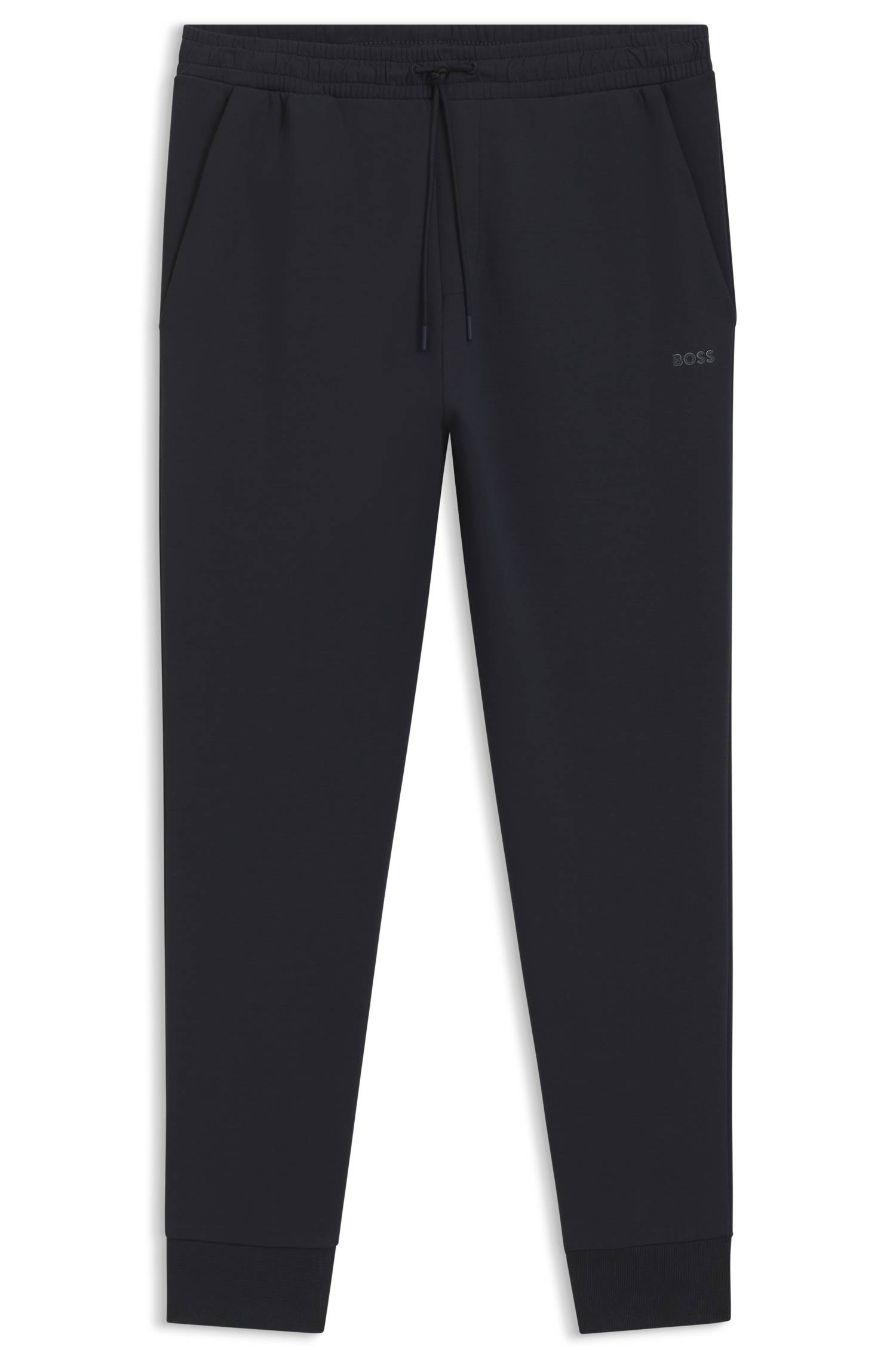 Boss Stretch-cotton tracksuit bottoms with logo print byxor herr – bild 4