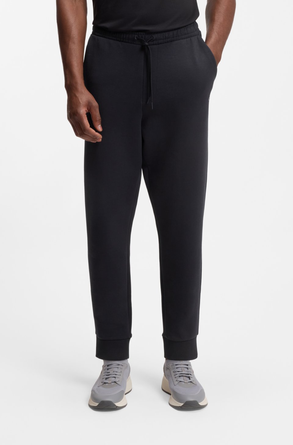 Stretch-cotton tracksuit bottoms with logo print