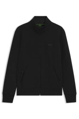 Boss Zip-up sweatshirt in stretch cotton with logo print herr – bild 4