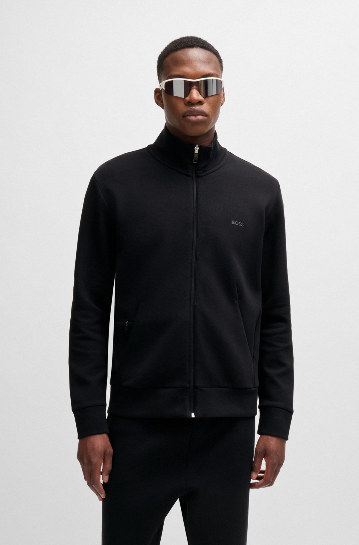 BOSS - ジップアップ スウェットシャツ ストレッチコットン BOSS - ジップアップ スウェットシャツ ストレッチコットン
