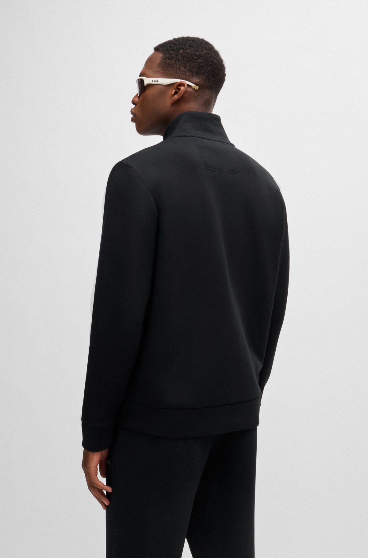 BOSS - ジップアップ スウェットシャツ ストレッチコットン BOSS - ジップアップ スウェットシャツ ストレッチコットン