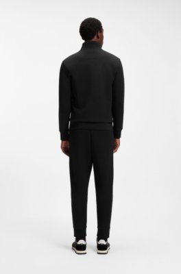 Boss Zip-up sweatshirt in stretch cotton with logo print herr – bild 3