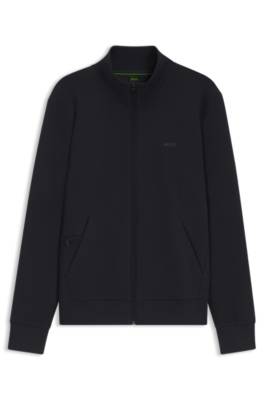 Boss Zip-up sweatshirt in stretch cotton with logo print herr – bild 4