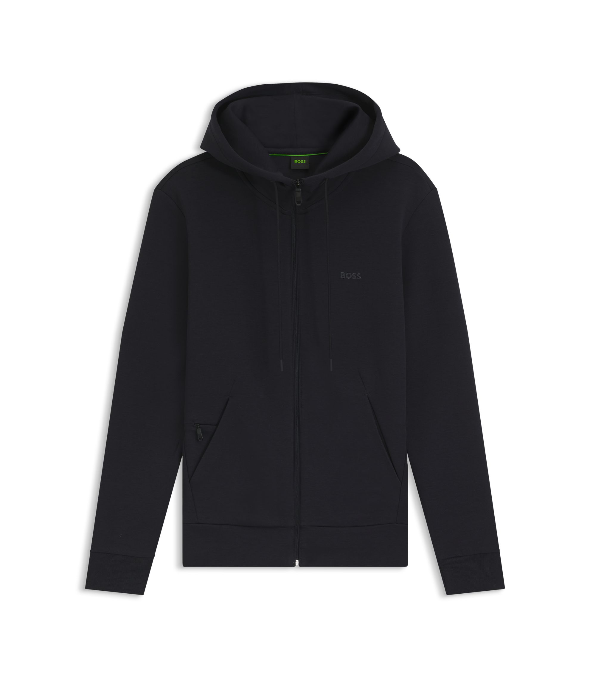 【新品未使用】HUGO BOSS ジップアップブルゾン BOSS - Stretch-cotton zip-up sweatshirt with logo print