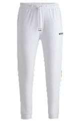 BOSS x Matteo Berrettini tracksuit bottoms with contrast tape and branding, White
