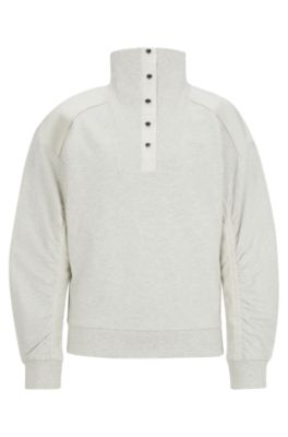 BOSS - Regular-Fit Hybrid-Sweatshirt mit Metalldetails