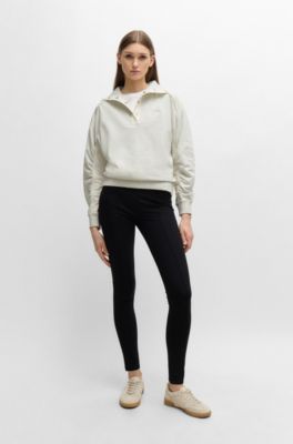 BOSS - Regular-Fit Hybrid-Sweatshirt mit Metalldetails