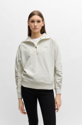 BOSS - Regular-Fit Hybrid-Sweatshirt mit Metalldetails