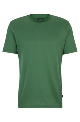 BOSS Structuredcotton Tshirt with mercerised finish