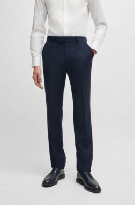 BOSS - Regular-fit suit in micro-patterned stretch cloth