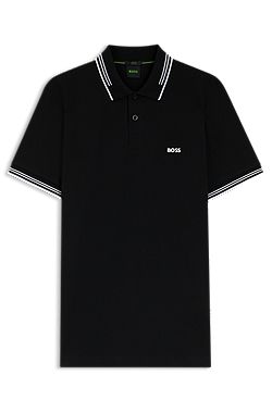 Slim-fit polo shirt with contrast-stripe details