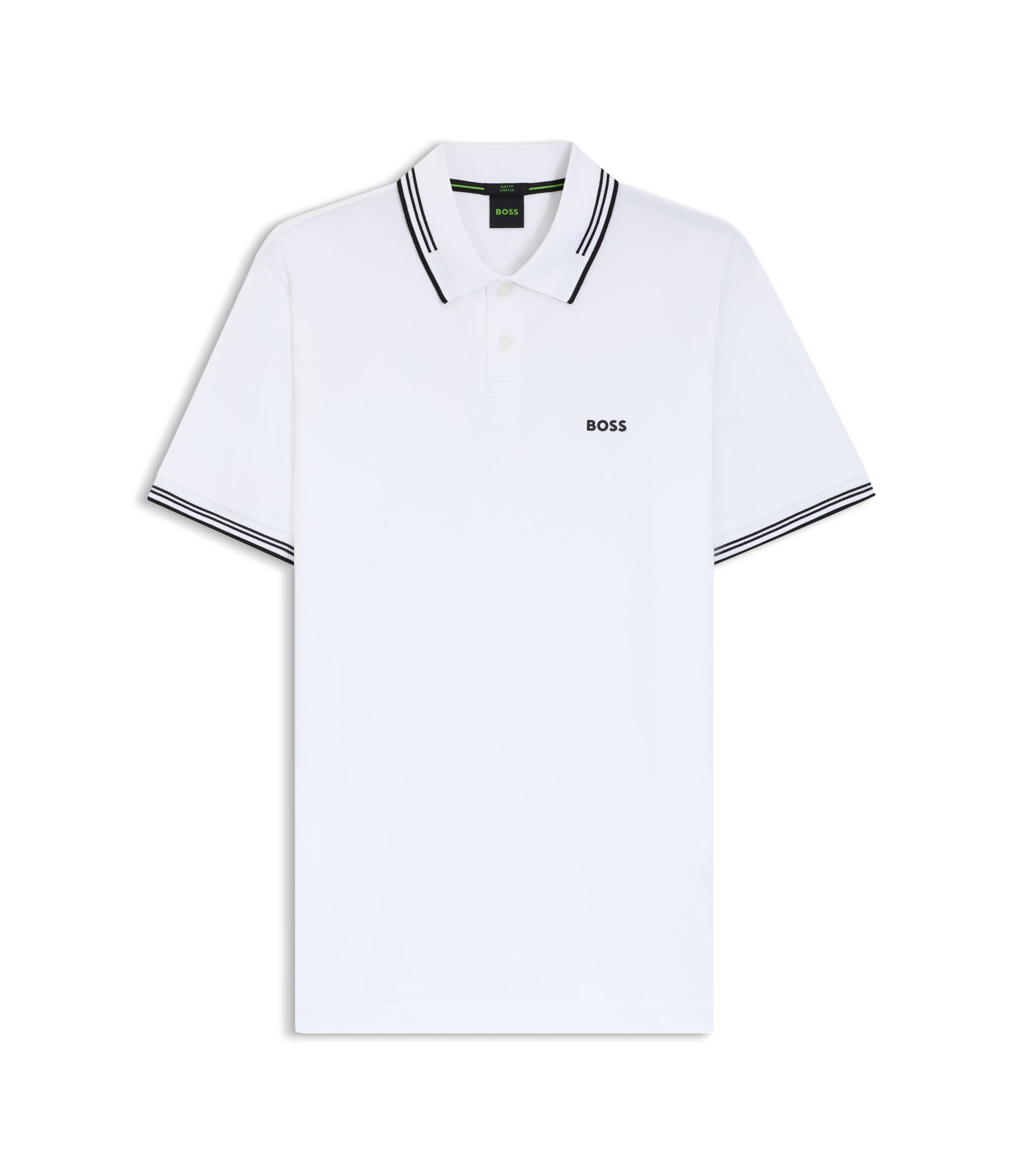 Boss Polo Shirt White Hugo Boss Top BOSS Stretch-cotton Slim-fit