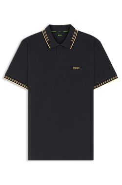 Stretch-cotton slim-fit polo shirt with branding