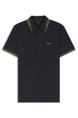 Boss Slim-fit polo shirt with contrast-stripe details pikéer herr – bild 4