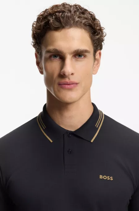 Polo Slim en coton stretch logoté