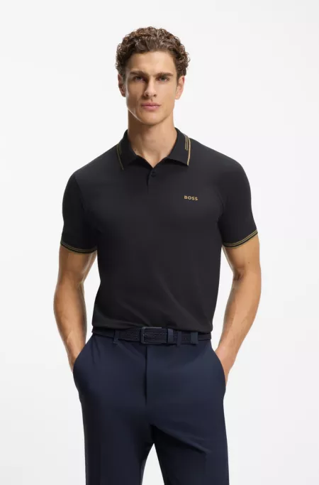 Polo Slim en coton stretch logoté
