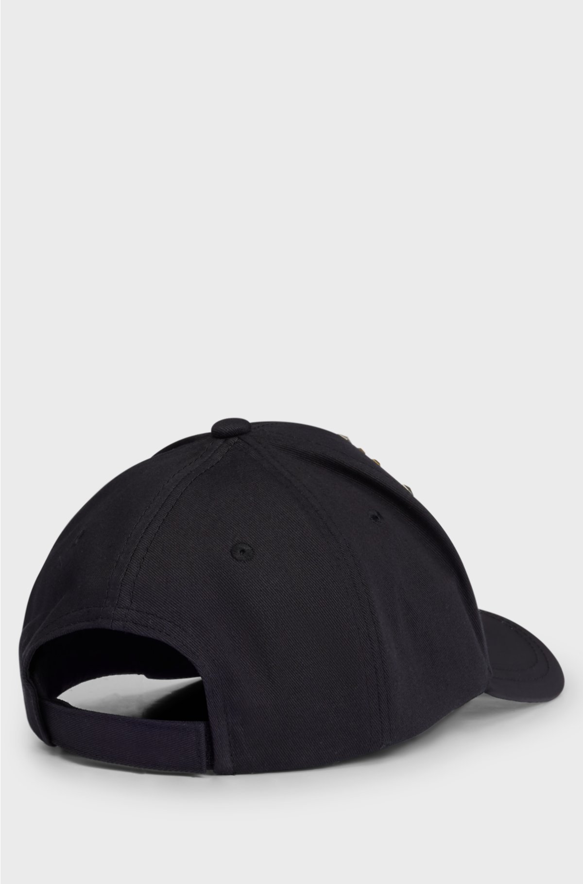 Cotton-twill cap with logo stud artwork, Black