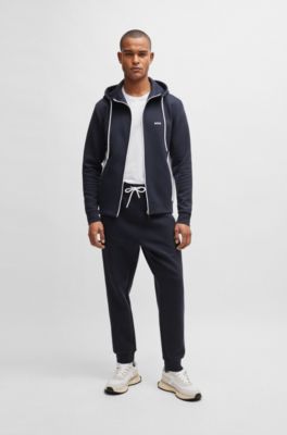 BOSS - Trainingsanzug aus Stretch-Baumwolle mit kontrastierenden  