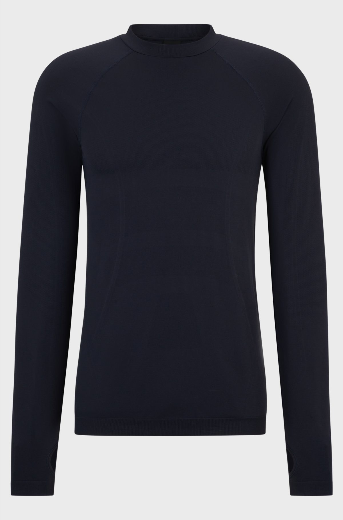 Long-sleeved T-shirt with mixed structures, Dark Blue