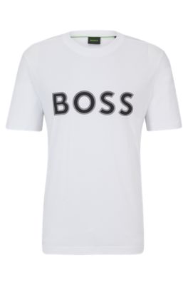 BOSS - コットンジャージー レギュラーフィットTシャツ ロゴプリント