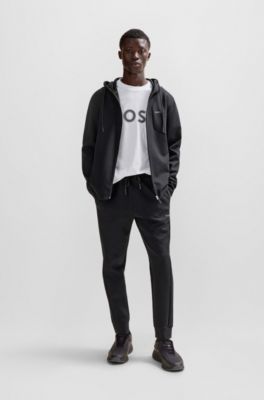 Cotton-jersey regular-fit T-shirt with logo print, White