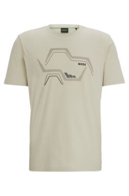 BOSS - T-Shirt aus Baumwoll-Jersey mit Rundhalsausschnitt und 