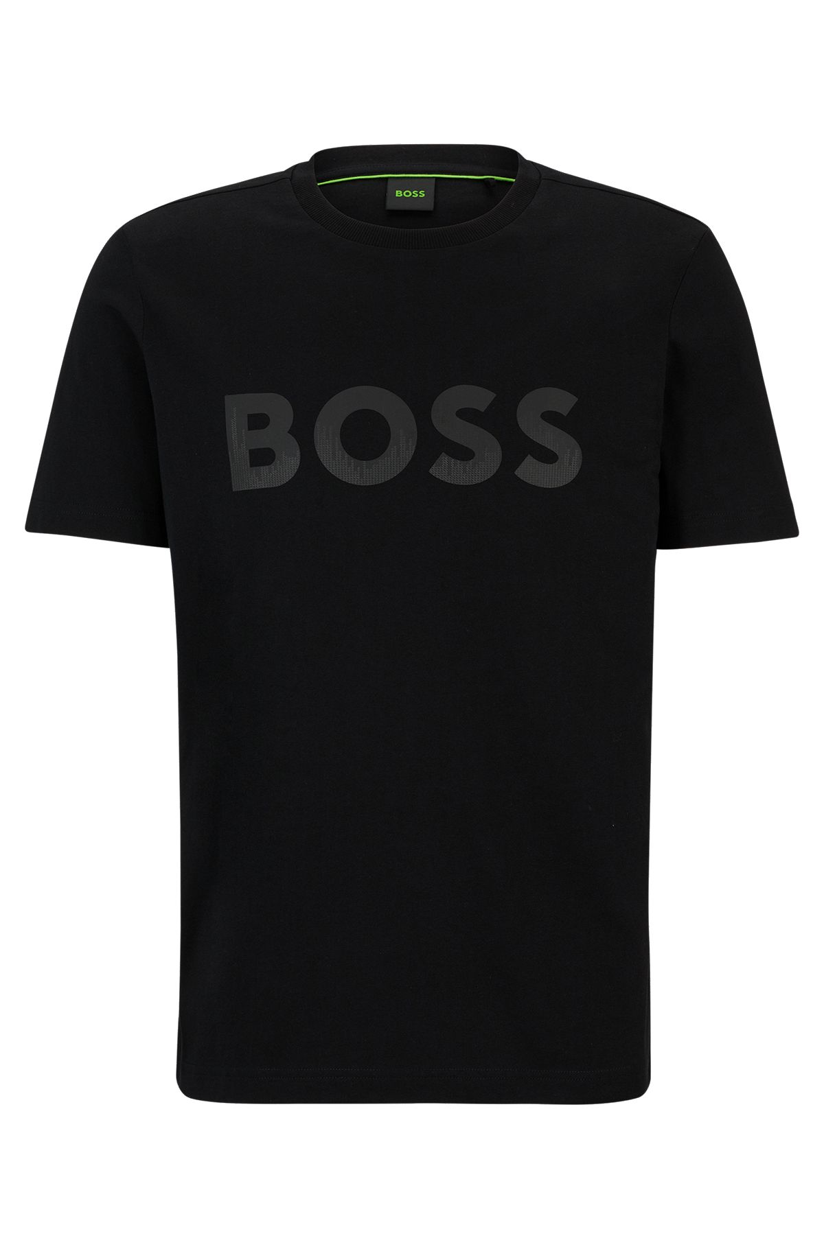 T-shirt en jersey de coton à logo hologramme réfléchissant décoratif, Noir