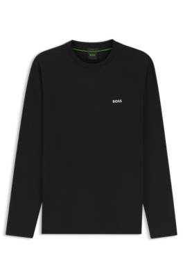 Stretch-cotton T-shirt with contrast logo 1