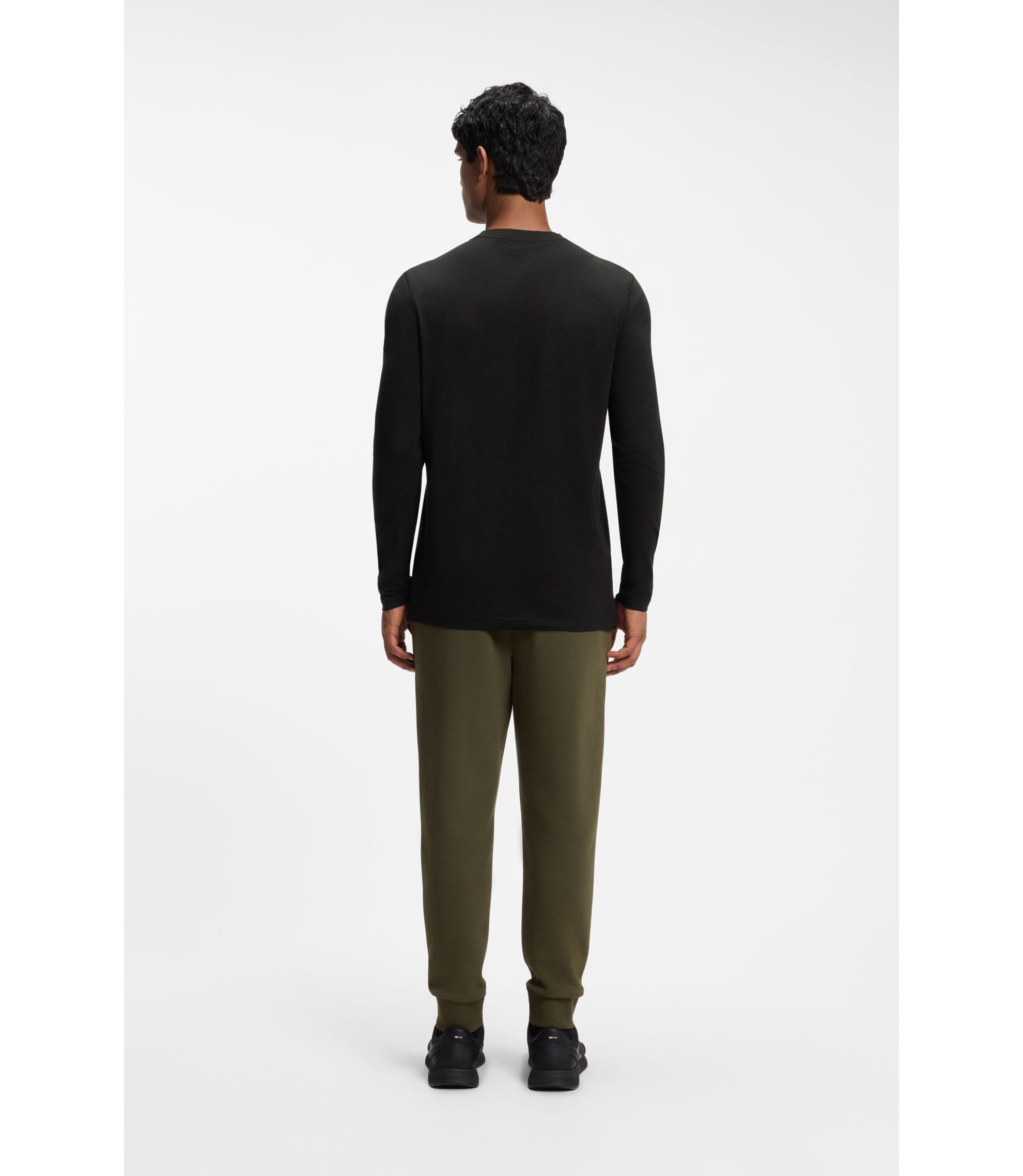 BOSS - ストレッチコットン Tシャツ コントラストロゴ - ブラック
