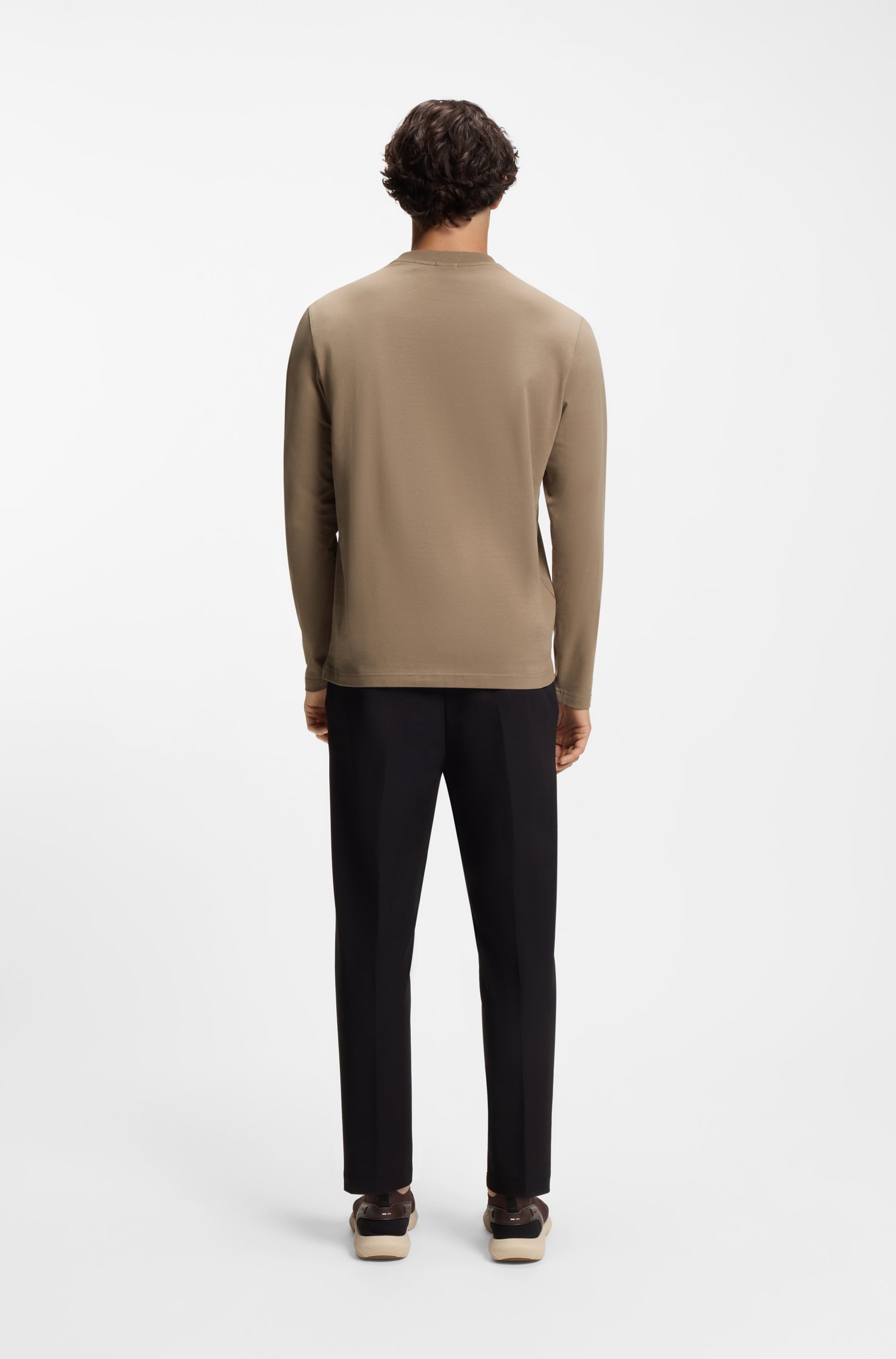 Boss Stretch-cotton T-shirt with contrast logo herr – bild 3
