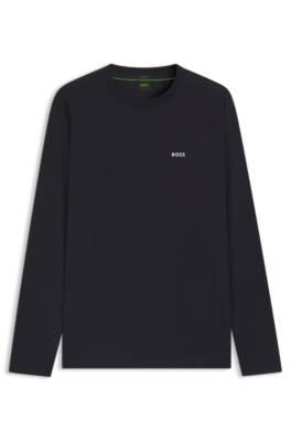 Stretch-cotton T-shirt with contrast logo 1