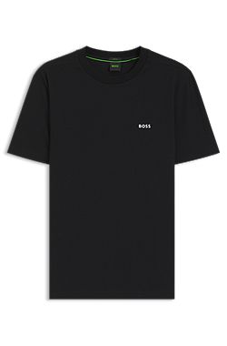 Stretch-cotton T-shirt with logo detail