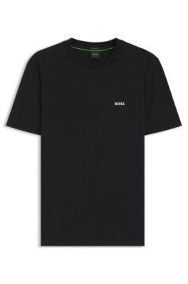 Boss Uomo Nero T-Shirt In Cotone Elasticizzato