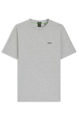 BOSS - ストレッチコットン Tシャツ ロゴディテール - ライトグレー