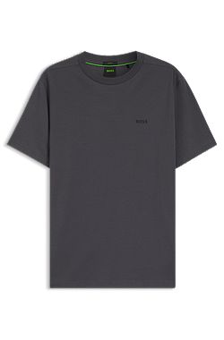 Stretch-cotton T-shirt with logo detail