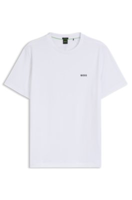 Boss Uomo Bianco T-Shirt In Cotone Elasticizzato
